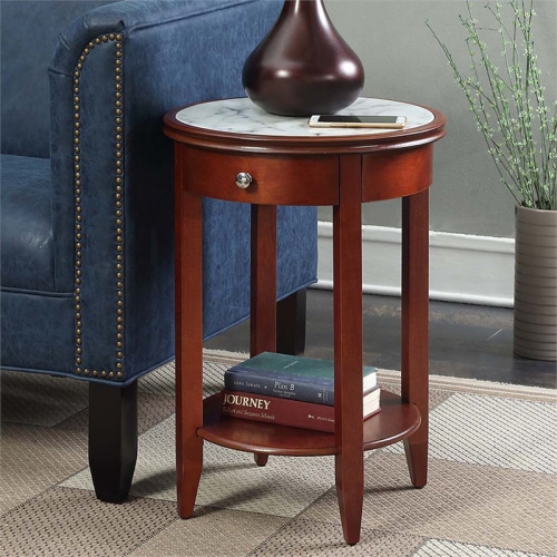 CONVENIENCE CONCEPTS  American Heritage Baldwin End Table In Wood Finish In Mahogany