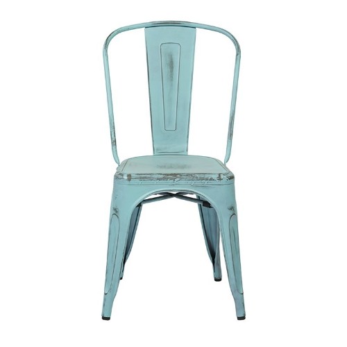 Office Star OSP Designs Armless Dining Chair in Sky Blue