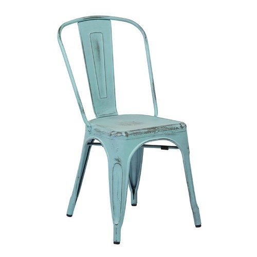 Office Star OSP Designs Armless Dining Chair in Sky Blue