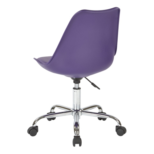 Emerson Office Faux Leather Chair with Pneumatic Chrome Base in Purple