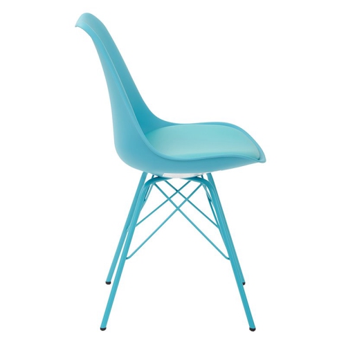 Emerson Side Chair with 4 Leg Base in Teal Blue Finish