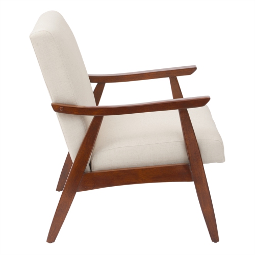 Davis Chair in Linen Beige fabric with Medium Espresso frame