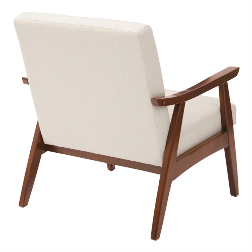 Davis Chair in Linen Beige fabric with Medium Espresso frame