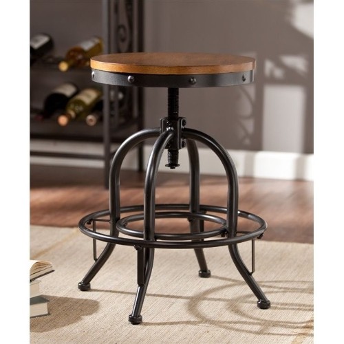 SOUTHERN ENTERPRISES  24.25" Adjustable Swivel Counter Stool In Pine