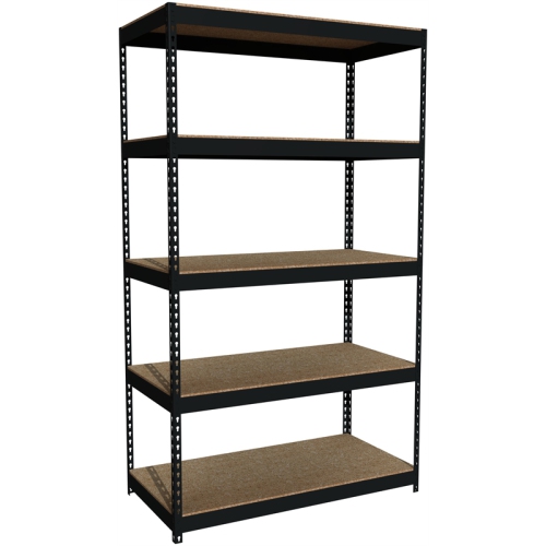 Iron Horse 3800 Riveted Metal Shelving 5-Shelf 24Dx48Wx84H Black