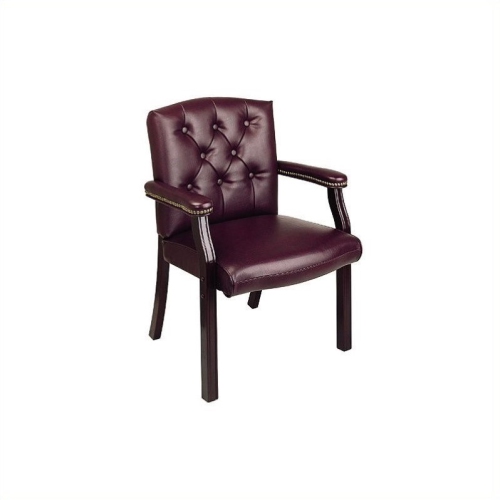OFFICE STAR  Traditional Visitors Guest Chair In Jamestown Oxblood Vinyl In Red