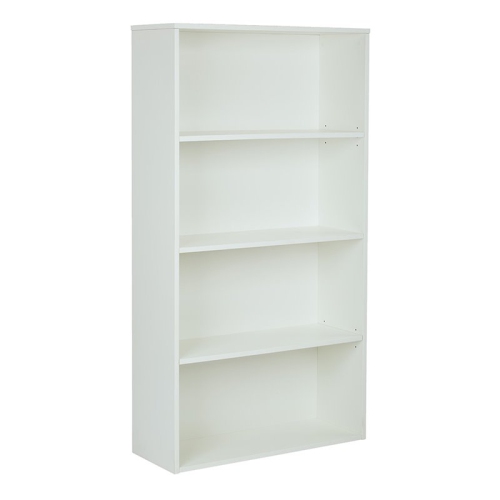 OFFICE STAR  Prado 60 Inches 4 Shelf Bookcase In Engineered Wood In White