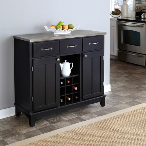 Homestyles Buffet of Buffets Wood Buffet in Black