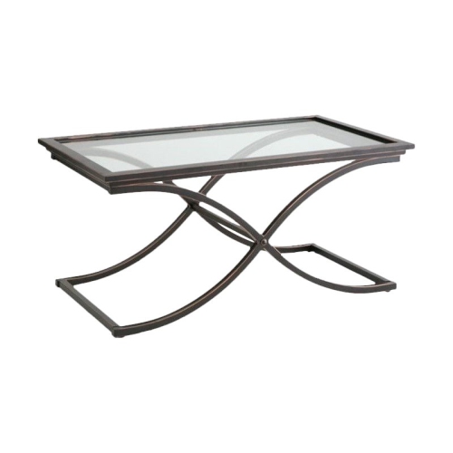 SEI Furniture Vogue Black Coffee Table with Glass Top
