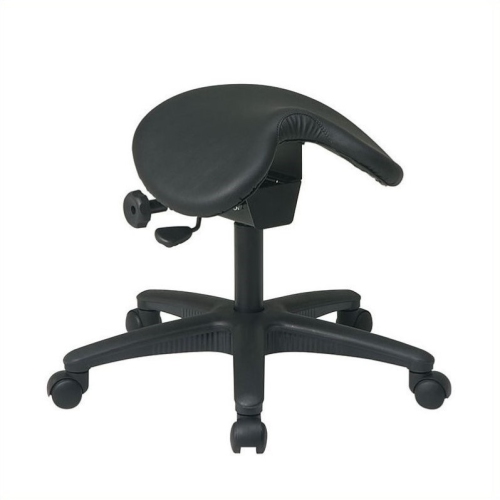 Pneumatic Drafting Black Backless Vinyl Saddle Seat stool