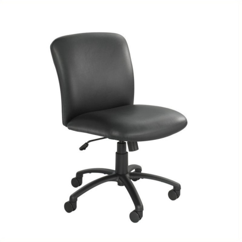 SAFCO  Uber Big And Tall Mid Back Armless Task Office Chair In Vinyl In Black