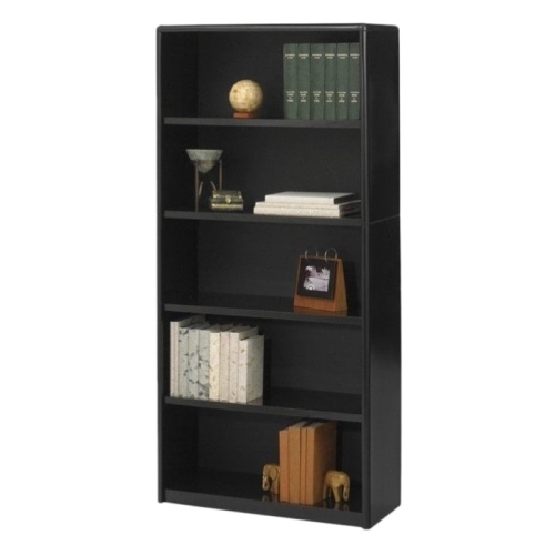 Safco Value Mate 5-Shelf Economy Metal Bookcase in Black