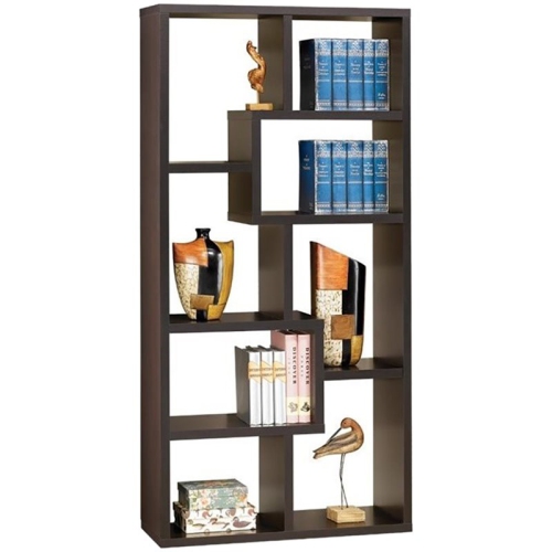 Coaster Asymmetrical Bookcase in Cappuccino