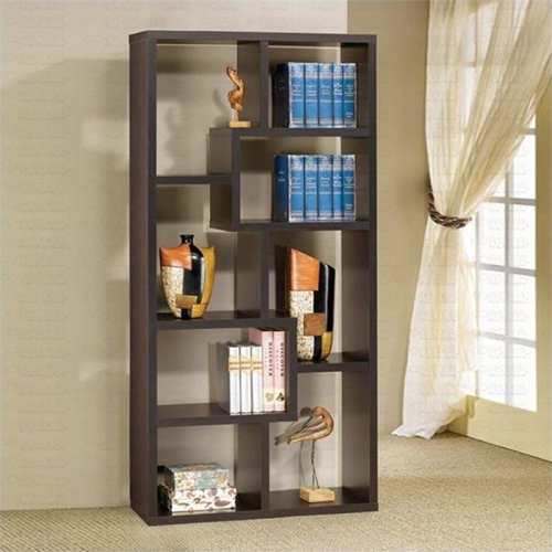 Coaster Asymmetrical Bookcase in Cappuccino