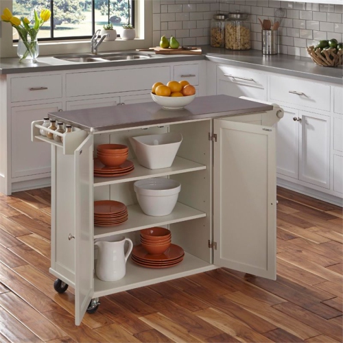 Homestyles – Chariot de cuisine en bois Dolly Madison, blanc cassé