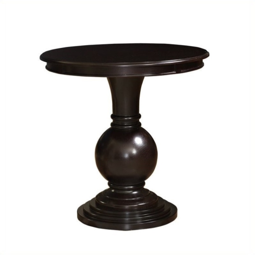 Linon Amalie Round Wood Accent Table in Espresso Brown