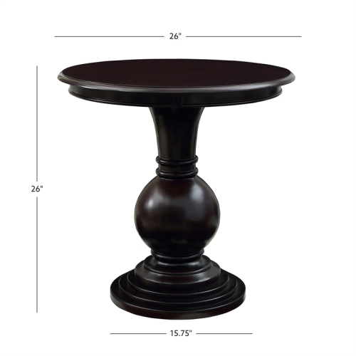 Linon Amalie Round Wood Accent Table in Espresso Brown