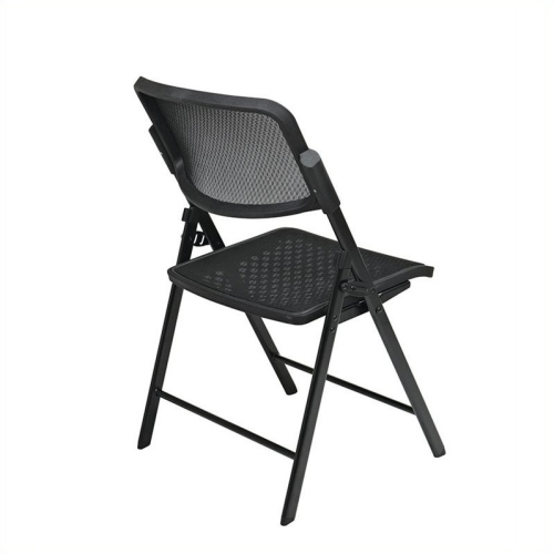 Deluxe Folding Chair With Black ProGrid Mesh Fabric Seat and Back