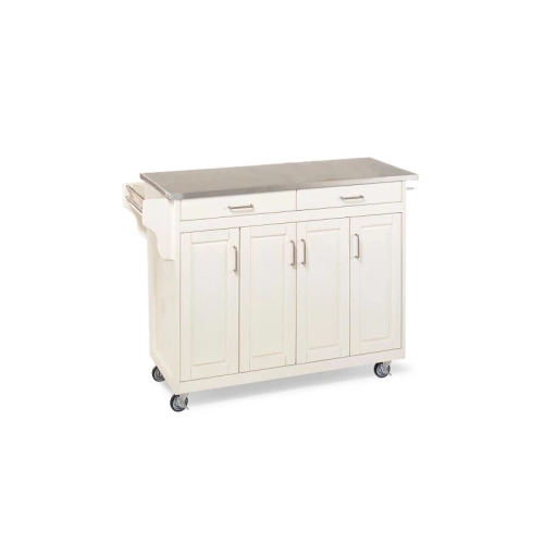 Homestyles Create-a-Cart Wood Kitchen Cart in Off-White