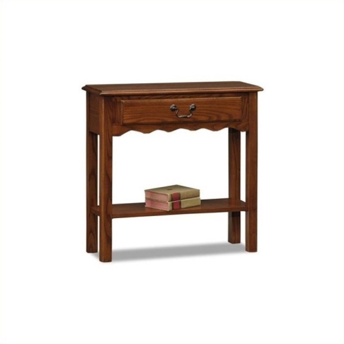 LEICK FURNITURE  Wood Wave Console Table In Medium Oak Finish