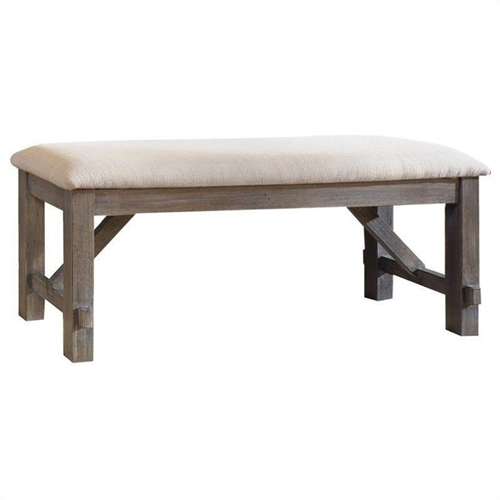 POWELL FURNITURE  Powell Cafe Turino Dining Bench In Oak Stain In Grey