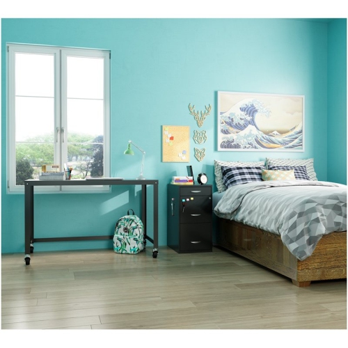 Hirsh Ready-to-assemble 48-inch Wide Mobile Metal Desk Black