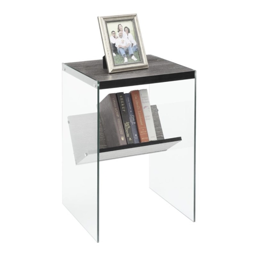 Convenience Concepts Soho End Table in Weathered Gray Wood Finish