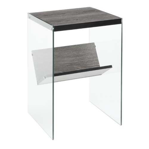 Convenience Concepts Soho End Table in Weathered Gray Wood Finish