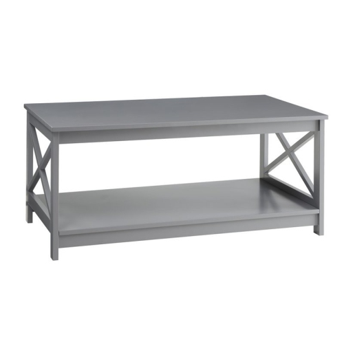 Convenience Concepts Oxford Coffee Table with Shelf in Gray Wood Finish