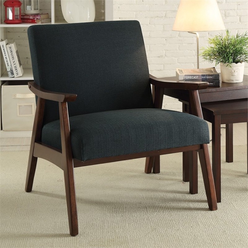 Davis Chair in Klein Charcoal Gray Fabric with Medium Espresso frame