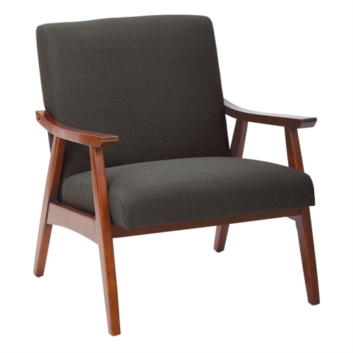Davis Chair in Klein Charcoal Gray Fabric with Medium Espresso frame