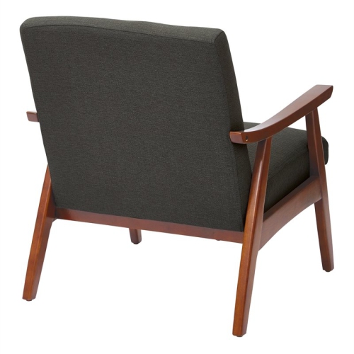 Davis Chair in Klein Charcoal Gray Fabric with Medium Espresso frame