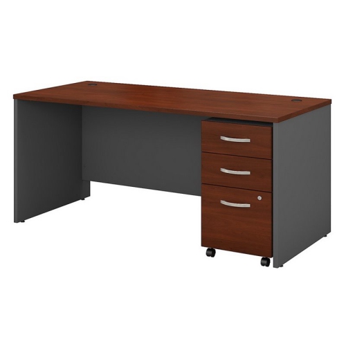 BBF  Series C 66W X 30D Office Desk With Drawers In Hansen Cherry - Engineered Wood