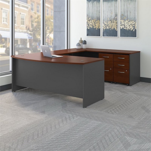 Bush Business Furniture Series C 72" U-Shaped Desk with Pedestal