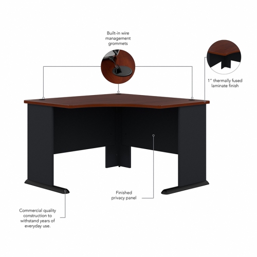 Series A 48W Corner Desk in Hansen Cherry and Galaxy - Engineered Wood