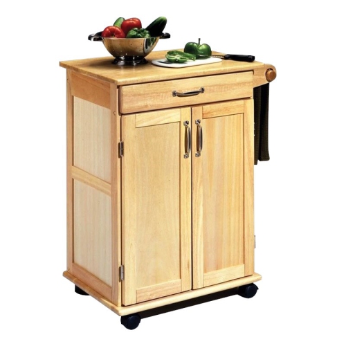 Homestyles General Line Wood Rolling Kitchen Cart in Brown
