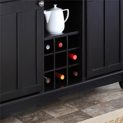 Homestyles Buffet of Buffets Wood Buffet with Hutch in Black