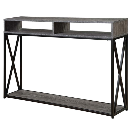 Convenience Concepts Tucson Deluxe Two-Tier Console Table in Gray Wood Finish