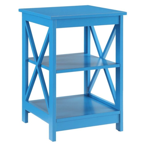 Convenience Concepts Oxford Square End Table in Blue Wood Finish