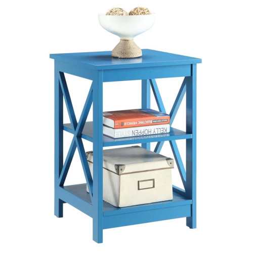 Convenience Concepts Oxford Square End Table in Blue Wood Finish