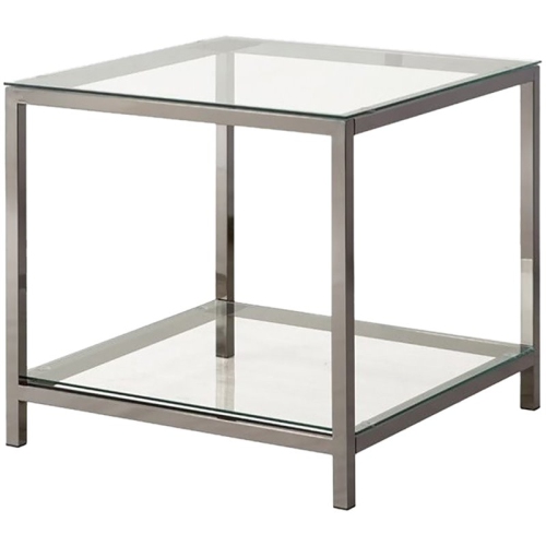 Coaster Ontario Glass Top End Table in Black Nickel Best Buy Canada