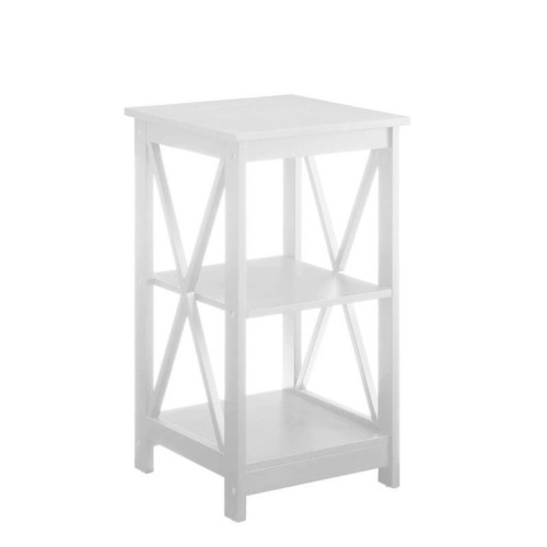Convenience Concepts Oxford Square End Table in White Wood Finish
