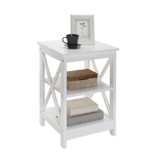 Convenience Concepts Oxford Square End Table in White Wood Finish