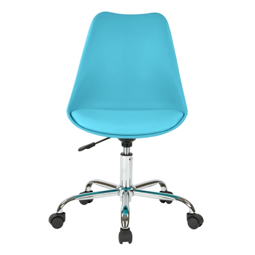 Emerson Teal Blue Office Chair with Pneumatic Chrome Base