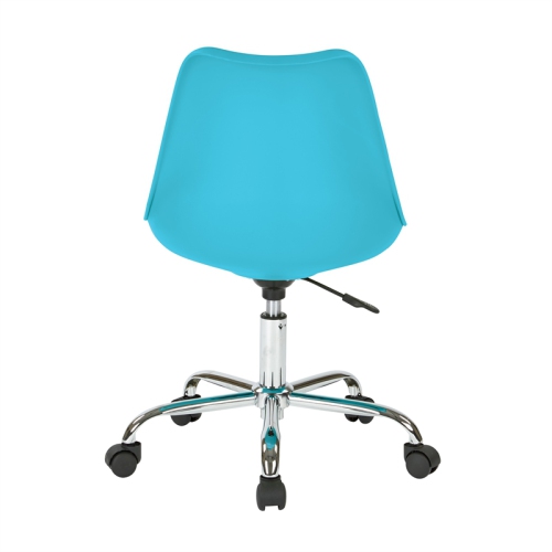 Emerson Teal Blue Office Chair with Pneumatic Chrome Base