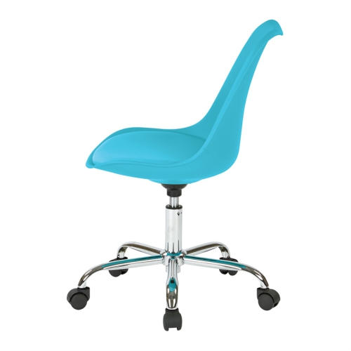 Emerson Teal Blue Office Chair with Pneumatic Chrome Base
