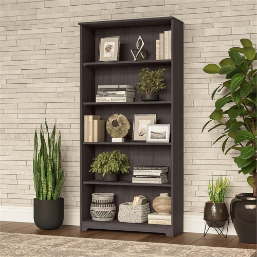 Cabot 5 Shelf Tall Bookcase in Heather Gray - Engineered Wood