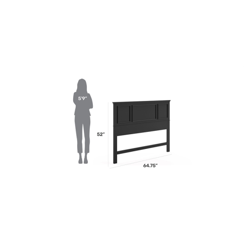 Homestyles Bedford Wood Queen Headboard in Black