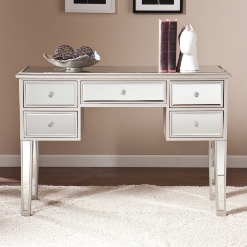 SOUTHERN  Enterprises Mirage Mirrored Console Table In In Silver Love this desk