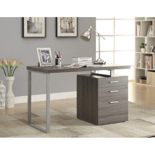 Coaster Hilliard 3 Drawer Computer Desk in Weathered Gray